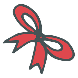 Icono de dibujos animados dibujados a mano lazo rojo 43 Diseño PNG