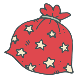 Bolsa de regalo de lunares rojos icono de dibujos animados dibujados a mano 16 Diseño PNG