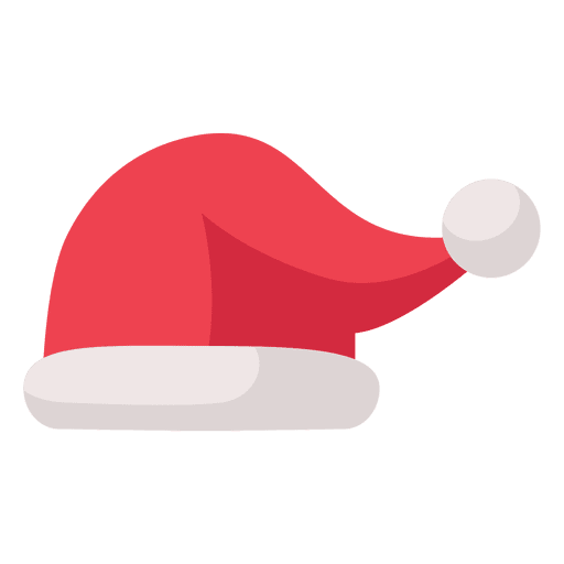 Red santa claus hat flat icon 10