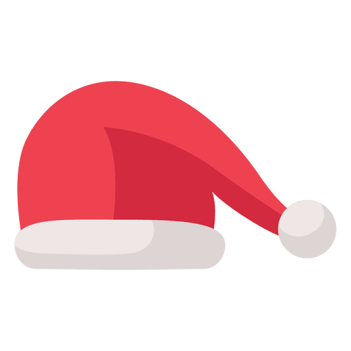 Flache Ikone des roten Weihnachtsmannhutes 14 PNG-Design