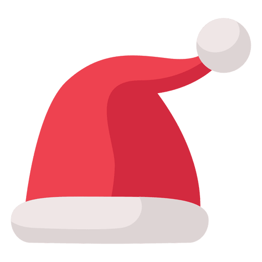 Flache Ikone des roten Weihnachtsmannhutes 16 PNG-Design