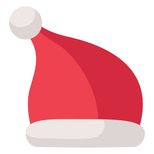 Flache Ikone des roten Weihnachtsmannhutes 9 PNG-Design