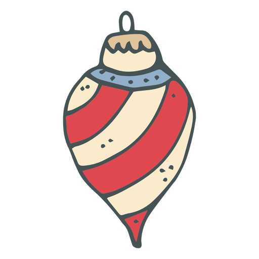 Red striped christmas ball hand drawn cartoon icon 47