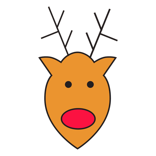 Icono de dibujos animados de cabeza de reno 53 Diseño PNG