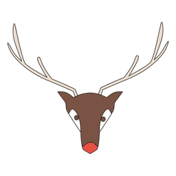 Geometrical Reindeer Head Cartoon PNG Design