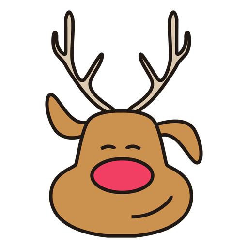 Rudolph Head Cartoon PNG Design