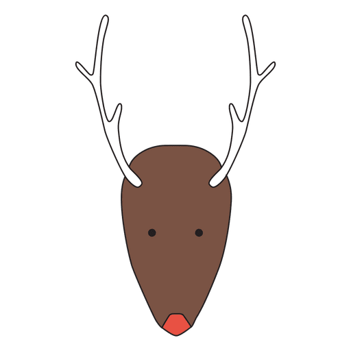 Minimalist Reindeer Head Cartoon - Transparent PNG & SVG vector file