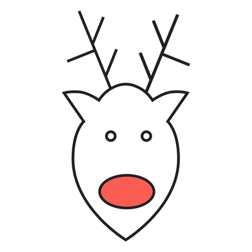 Icono de dibujos animados de cabeza de reno 49 Diseño PNG