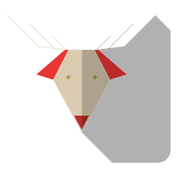 Ícone de sombra projetada plana de cabeça de rena 41
