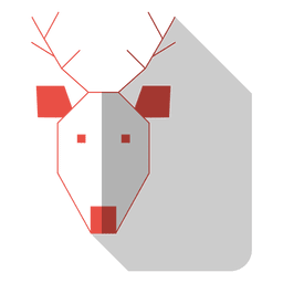 Ícone de sombra projetada plana de cabeça de rena 81 Transparent PNG