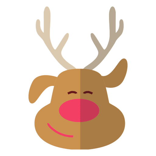 Reindeer head flat icon 4 - Transparent PNG & SVG vector file