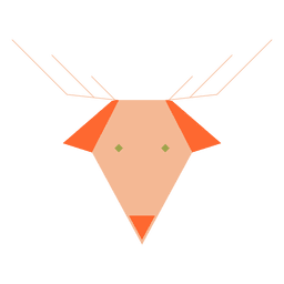 Icono plano de cabeza de reno 59 Diseño PNG