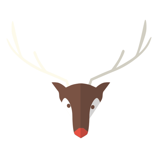 Reindeer head flat icon 7 PNG Design