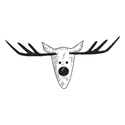 Reindeer head hand drawn icon 37 PNG Design