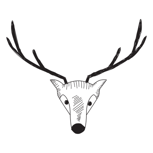 Icono dibujado mano cabeza de reno 42