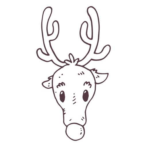 Reindeer head hand drawn icon 45 PNG Design