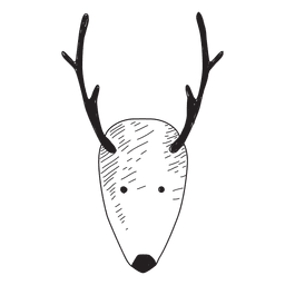 Icono dibujado mano cabeza de reno 48 Diseño PNG