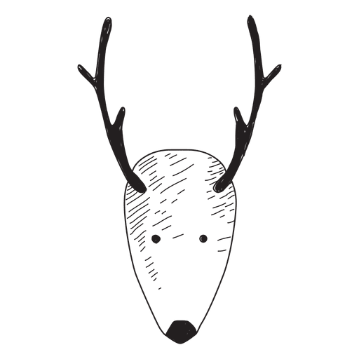 Icono dibujado mano cabeza de reno 48