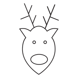 Icono de trazo de cabeza de reno 83 Diseño PNG Transparent PNG