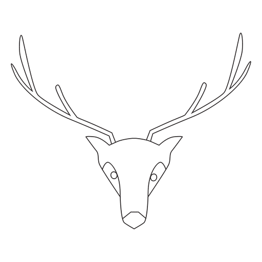 Icono de dibujado a mano de trazo de cabeza de reno 1