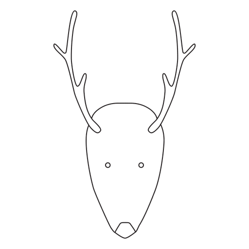 Icono de dibujado a mano de trazo de cabeza de reno 13