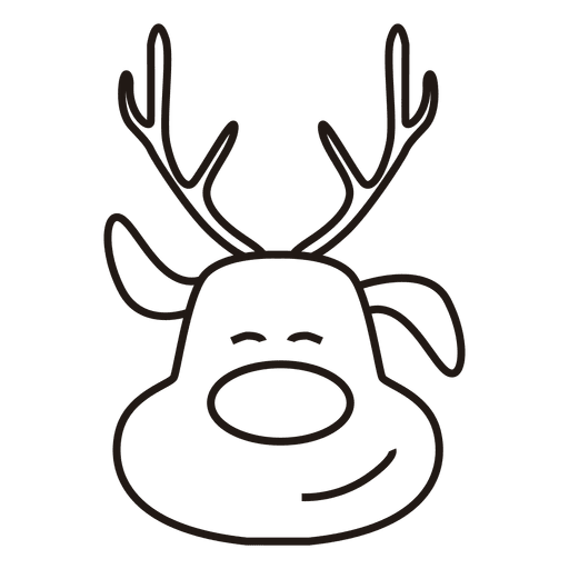 Icono de trazo de cabeza de reno 45