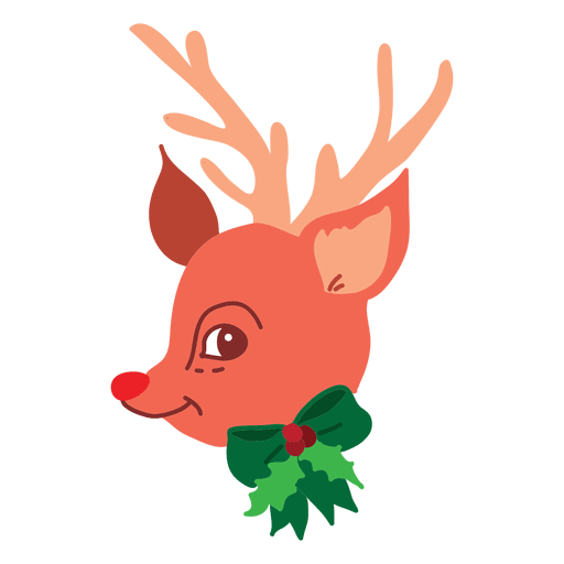Reindeer cartoon head 11 PNG Design