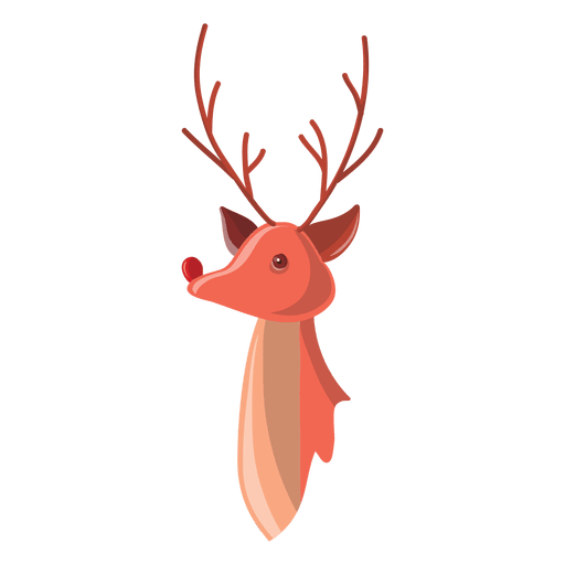 Reindeer cartoon head 64 PNG Design