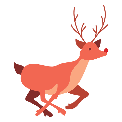 Reindeer cartoon running 01 PNG Design