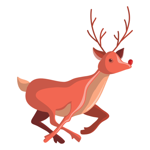 Reindeer cartoon running 05 PNG Design