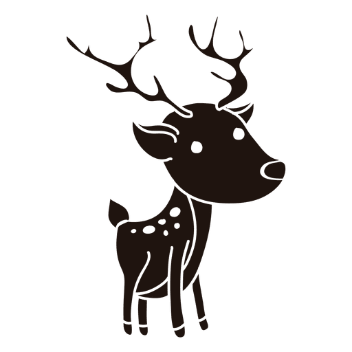 Reindeer cartoon silhouette standing 20 PNG Design
