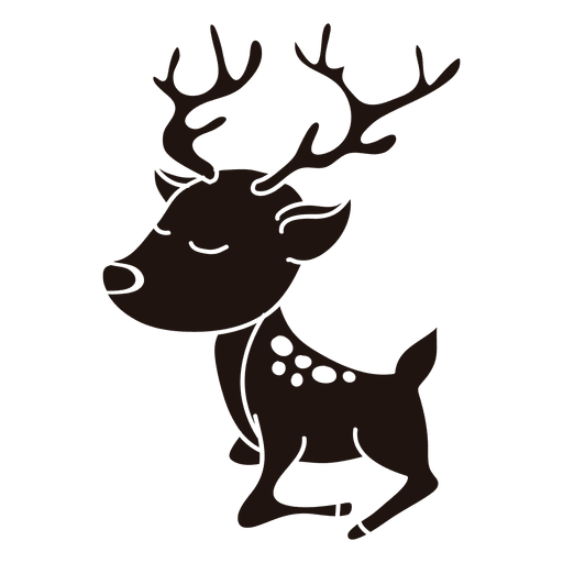 Reindeer cartoon silhouette standing 21 PNG Design