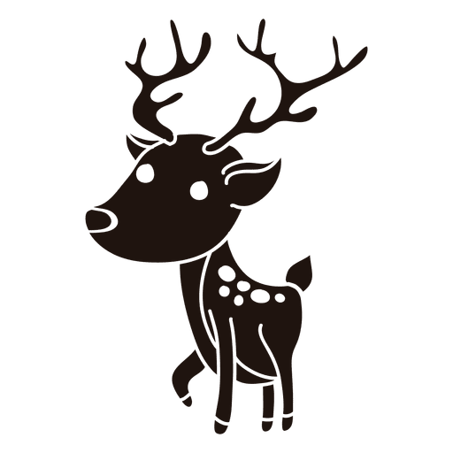 Reindeer cartoon silhouette standing 22 PNG Design
