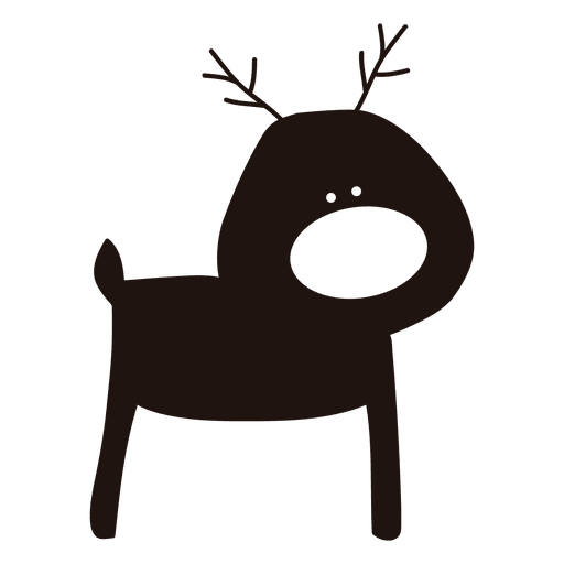 Reindeer cartoon silhouette standing 28 PNG Design