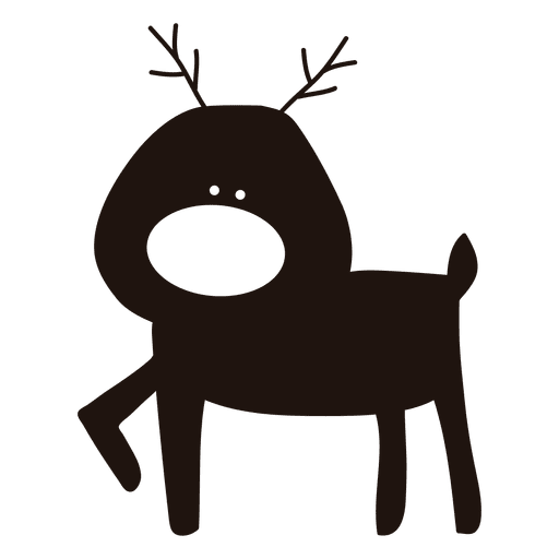 Reindeer cartoon silhouette standing 29 PNG Design