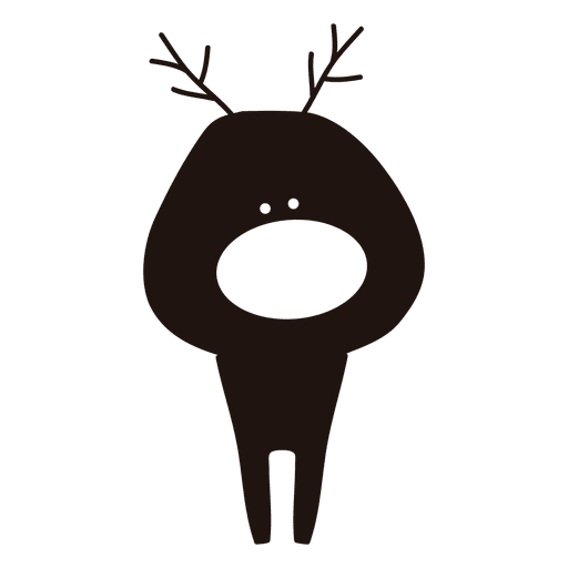 Silhueta de desenho animado de rena em pé 87 Desenho PNG