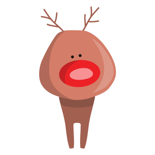 Reindeer cartoon standing looking 80 PNG Design