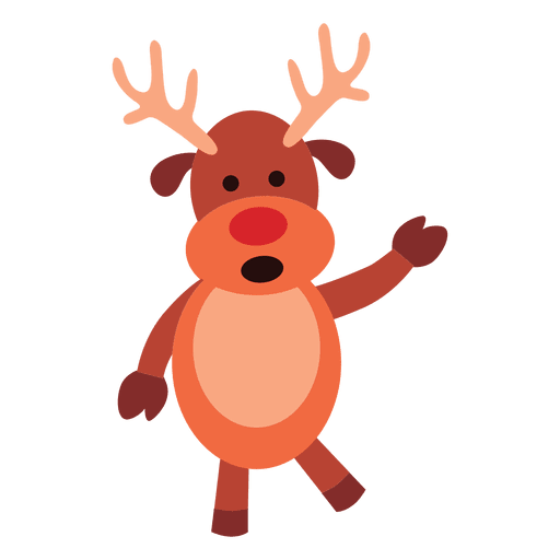Reindeer cartoon talking waving 67 PNG Design