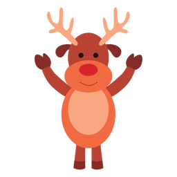 Rentierkarikatur winkt hallo 07 PNG-Design