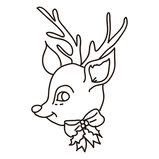 Cabeça de rena desenhada à mão 33 Desenho PNG