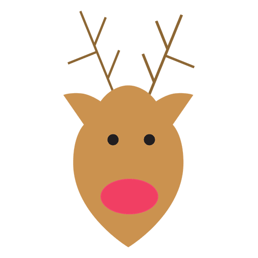 Reindeer head flat icon 71 PNG Design