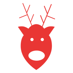 Reindeer head icon red 02 PNG Design