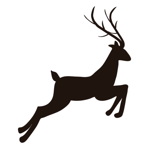 Reindeer silhouette jumping 24 PNG Design
