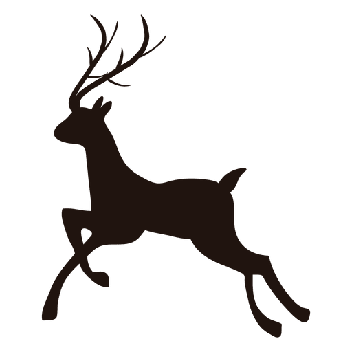 Reindeer silhouette running 16 PNG Design