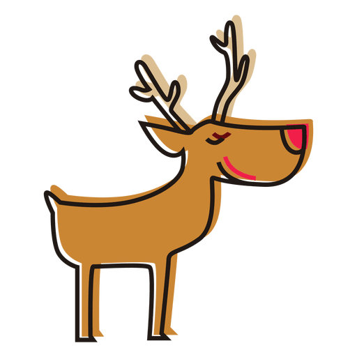 Reindeer standing cartoon icon 13 PNG Design