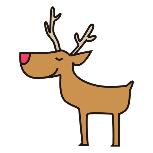 Reindeer standing cartoon icon 25 PNG Design