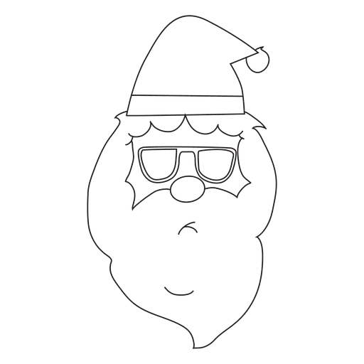 Santa claus head stroke hand drawn icon 2 PNG Design