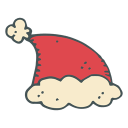 Chapéu de Papai Noel desenhado à mão ícone dos desenhos animados 1 Desenho PNG
