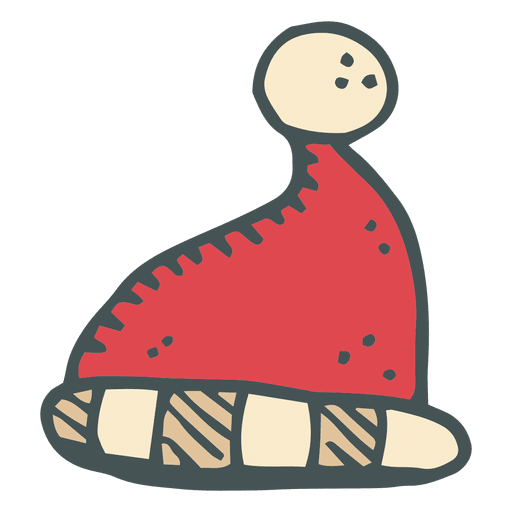 Chapéu de Papai Noel desenhado à mão ícone dos desenhos animados 4 Desenho PNG