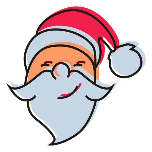 Weihnachtsmann-Kopfkarikaturikone 16 PNG-Design